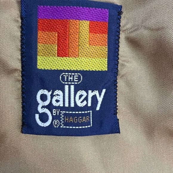 The Gallery By Hagger Vintage Caramel Suede Size 38 Coat Patch Pockets Vented - Picture 5 of 10